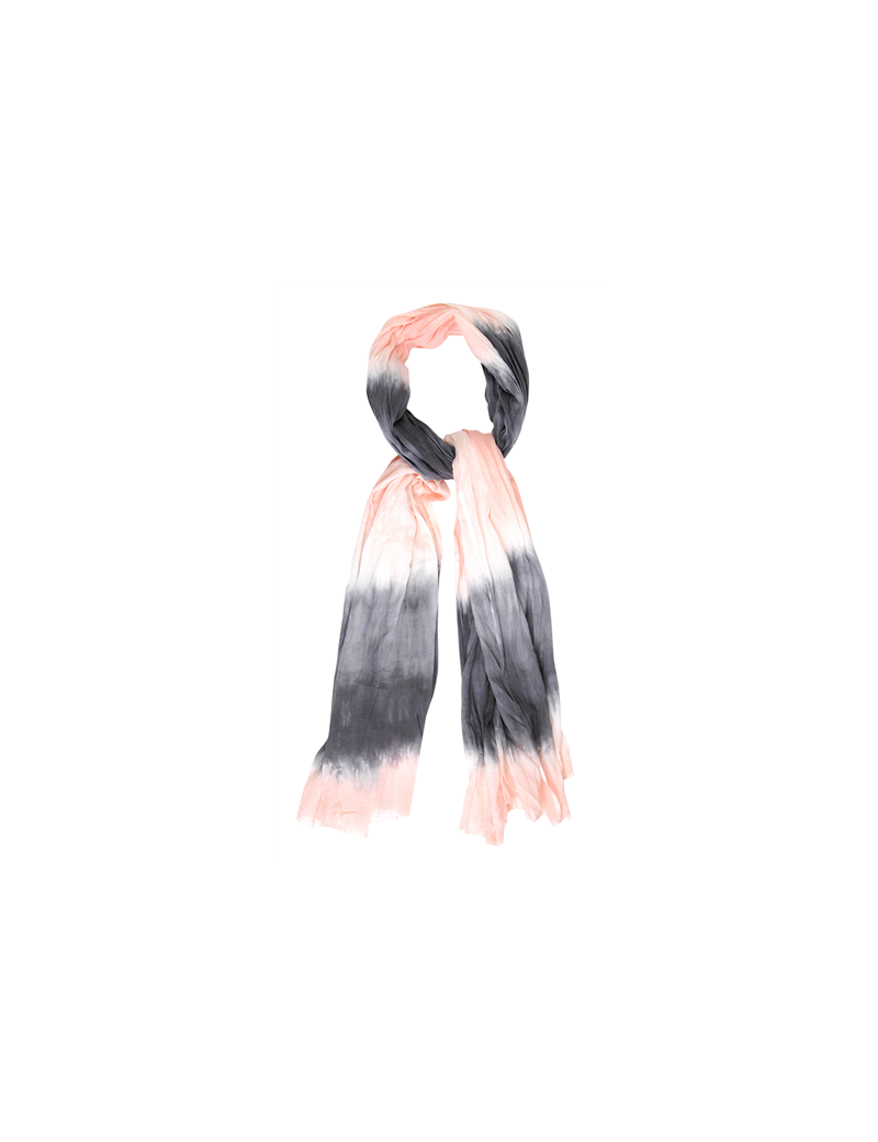 Echarpe/Paréo coton Tie & Dye, Gris/Rose (100*200 cm)