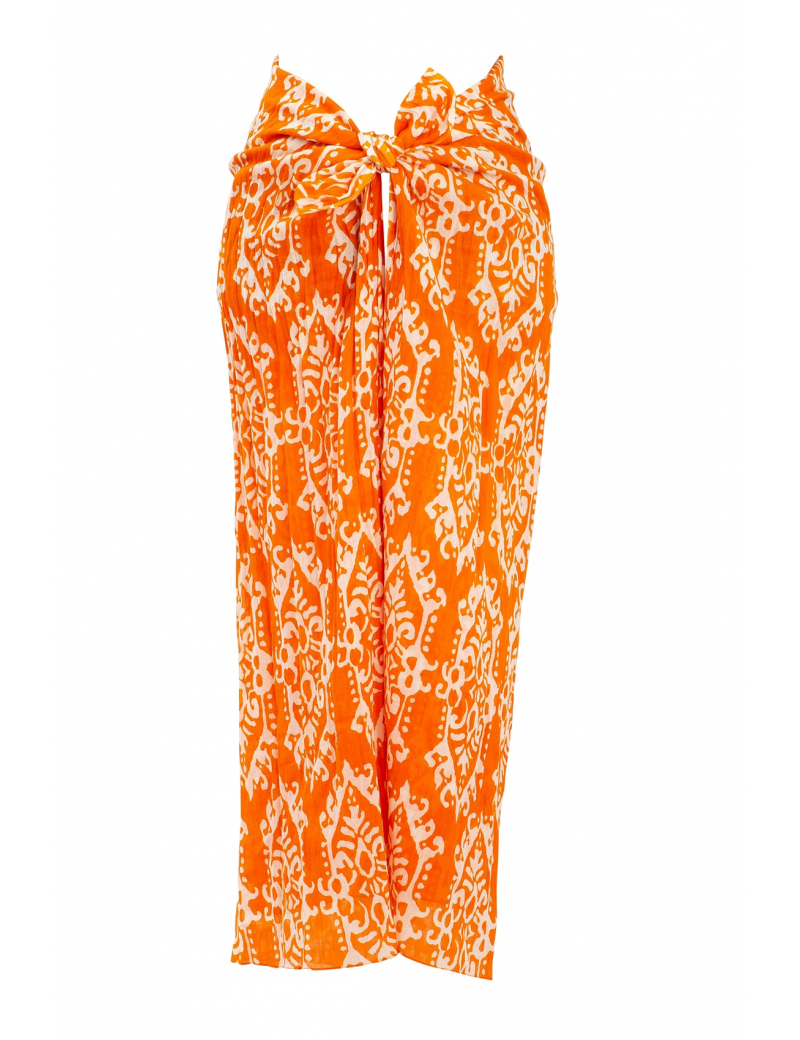 Paréo "Ikat orange", coton 100x180cm