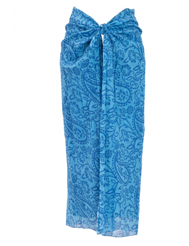 Paréo "Yana bleu", coton 100x180cm