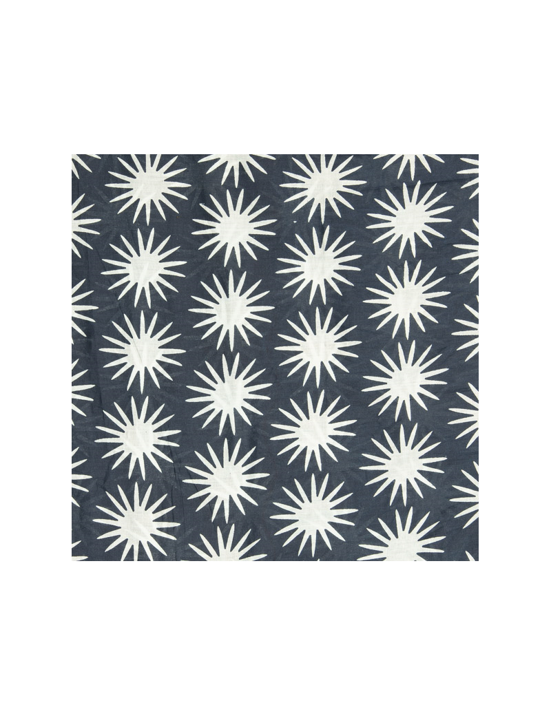 Paréo navy "Soleil blanc"coton 100x180cm