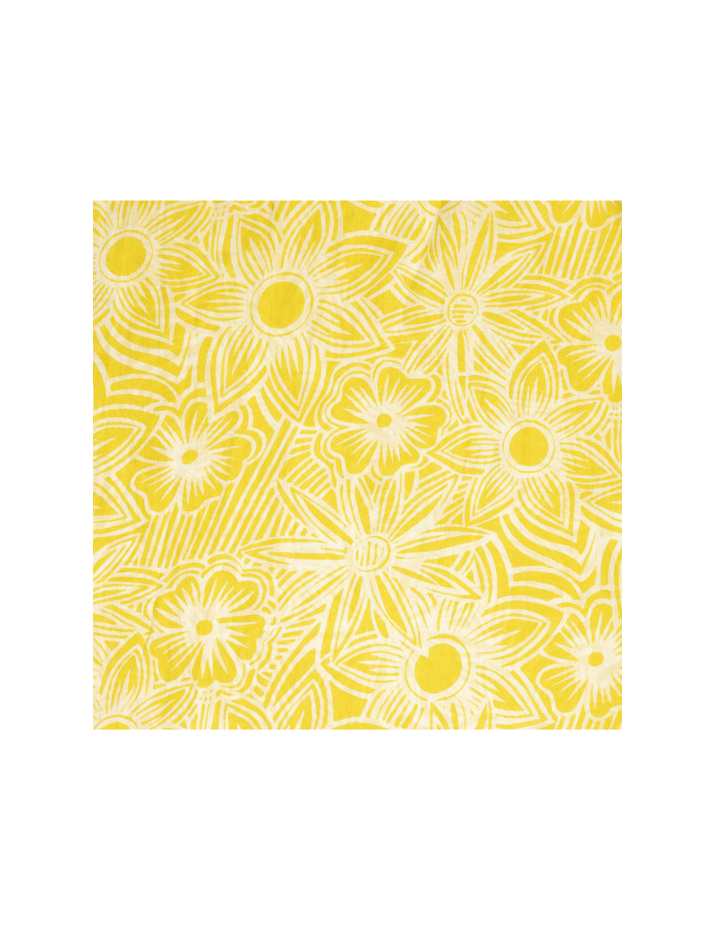 Paréo "Flower jaune", coton 100x180cm
