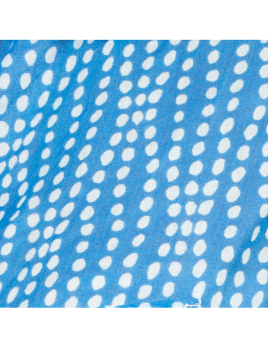 Paréo/Echarpe "Esther Bleu Pacifique", coton 100x180cm