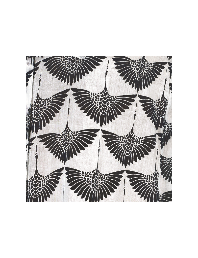 Paréo/Echarpe "Albatross Noir", coton 100x180cm
