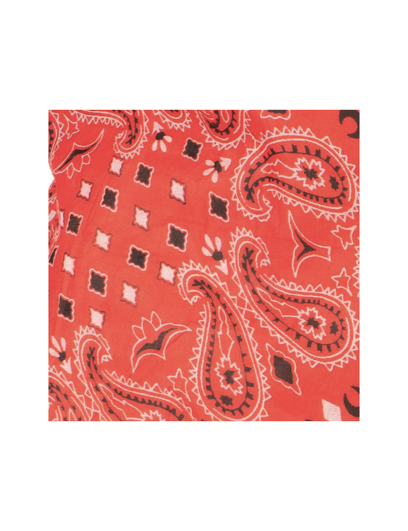 Paréo/Echarpe "Bandana Rouge pimenté", coton 100x180cm