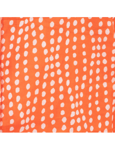 Paréo/Echarpe "Esther Orange crepuscule", coton 100x180cm