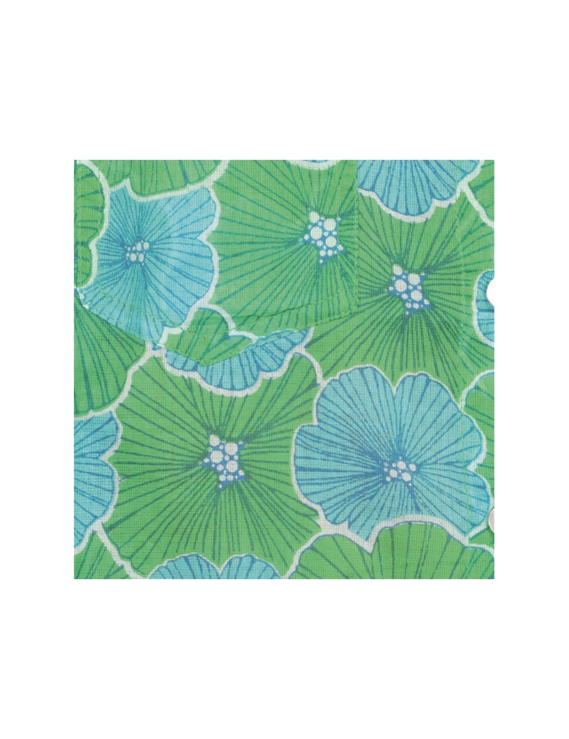 Paréo/Echarpe "Fleur Vert Guacamole", coton 100x180cm