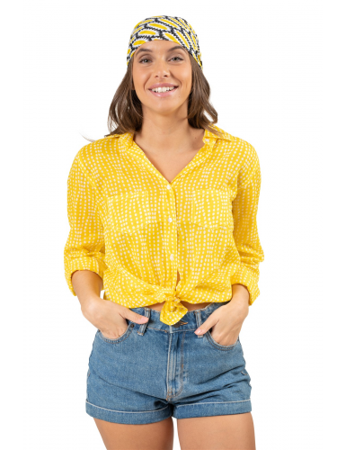 Chemisier "Esther Soleil de Cancun", 2 poches poitrine, coton (S,M,L,XL)